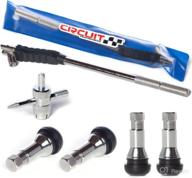 🔧 circuit performance valve stem puller installer tool with tr413 chrome rubber valve stems and 4 way valve core remover - full kit logo