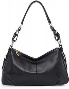 img 4 attached to Kattee Soft Leather Hobo Handbags For Women, Genuine Top Handle Vintage Shoulder Purses