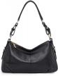 kattee soft leather hobo handbags for women, genuine top handle vintage shoulder purses logo