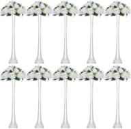 decorate your venue with nuptio wedding feather centerpieces - set of 10 19.7 inch tall clear glass vases for table centerpieces logo