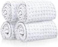 sutera - wash towels extra absorbent silverthread washcloths set - pack of 4 white - 100% ca-grown cotton - luxury soft durable quick drying fabric bathroom face cloths 12"x12 logo