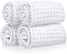 img 4 attached to Sutera - Wash Towels Extra Absorbent Silverthread Washcloths Set - Pack Of 4 White - 100% CA-Grown Cotton - Luxury Soft Durable Quick Drying Fabric Bathroom Face Cloths 12"X12