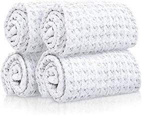img 3 attached to Sutera - Wash Towels Extra Absorbent Silverthread Washcloths Set - Pack Of 4 White - 100% CA-Grown Cotton - Luxury Soft Durable Quick Drying Fabric Bathroom Face Cloths 12"X12