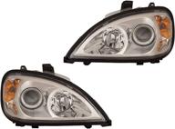 🔦 aftermarket depo 340-1104p-asn1 headlight assembly pair with projector and chrome bezel (not oem) logo