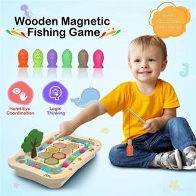 img 2 attached to 🎣 SmileBank Wooden Montessori Toys: Magnetic Fishing Game & Bee Color Sorting for 2-4 Year Olds - Educational & Fun Toddler Toys for Boys and Girls - Fine Motor Skills Development - Great Gifts!