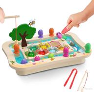 🎣 smilebank wooden montessori toys: magnetic fishing game & bee color sorting for 2-4 year olds - educational & fun toddler toys for boys and girls - fine motor skills development - great gifts! logo