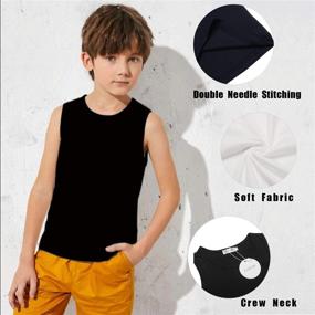 img 2 attached to Arshiner Sleeveless Crewneck 3 Pack Undershirts Boys' Clothing - Tops, Tees & Shirts