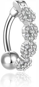 img 4 attached to Stunning And Safe: Shop CANDYFANCY'S Reversible Belly Button Rings In Surgical Steel And CZ