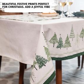 img 1 attached to Folkulture Christmas Tablecloth Or Rectangle Tablecloth, 60 X 84 Inch, 100% Cotton White Table Cloth For Holidays, Farmhouse Tablecloth Or Dining Table Cover, (A Christmas Story)