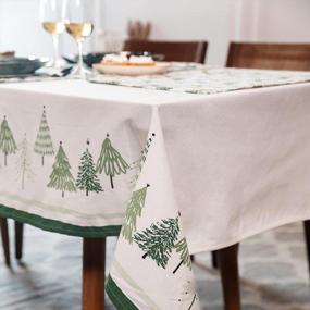 img 3 attached to Folkulture Christmas Tablecloth Or Rectangle Tablecloth, 60 X 84 Inch, 100% Cotton White Table Cloth For Holidays, Farmhouse Tablecloth Or Dining Table Cover, (A Christmas Story)