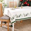 folkulture christmas tablecloth or rectangle tablecloth, 60 x 84 inch, 100% cotton white table cloth for holidays, farmhouse tablecloth or dining table cover, (a christmas story) logo