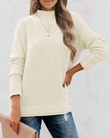 img 3 attached to MEROKEETY Women'S Long Sleeve Turtleneck Cozy Knit Sweater Casual Loose Pullover Jumper Tops