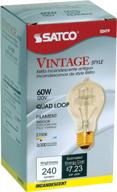 🔆 satco s2419 240 lumens soft white incandescent light bulb, dimmable - vintage quad loop coil design, medium base, 2700k logo