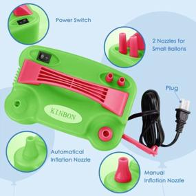 img 3 attached to KINBON Electric Balloon Pump: Portable Dual Nozzle Blower Inflator For Party Decoration & Balloon Arch - 110V 600W
