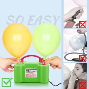 img 2 attached to KINBON Electric Balloon Pump: Portable Dual Nozzle Blower Inflator For Party Decoration & Balloon Arch - 110V 600W