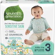 seventh generation size 3 baby diapers for sensitive skin - animal prints (31 count) логотип
