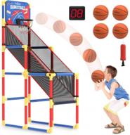 аркадная игра eaglestone basketball hoop в помещении с электронным табло, баскетбольное кольцо на открытом воздухе для детей с 4 мячами, звук cheer. баскетбольные спортивные игрушки для малышей, баскетбольный подарок для мальчиков и девочек логотип
