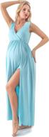 sleeveless maternity gown with split hem for stunning baby shower photoshoots and casual wear for women logo