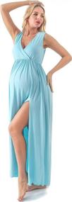 img 4 attached to Sleeveless Maternity Gown With Split Hem For Stunning Baby Shower Photoshoots And Casual Wear For Women