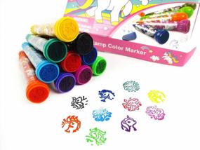 img 3 attached to Unicorn Stamp Marker Set Of 10, Birthday Gift Arts And Crafts