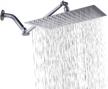 rain shower head with adjustable shower arm - sarlai chrome finish 12 inch solid square ultra thin 304 stainless steel rain shower head with solid brass 11 inch adjustable extension arm logo