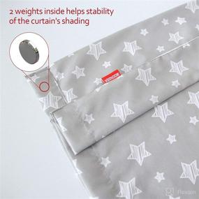 img 1 attached to Kids Nursery Curtains for Bedroom, Thermal Insulated Noise Reducing Window Curtain, Star Print Room Curtains for Living Room - 42 x 63 Inch, Set of 2 Panels, Light Grey