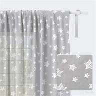 kids nursery curtains for bedroom, thermal insulated noise reducing window curtain, star print room curtains for living room - 42 x 63 inch, set of 2 panels, light grey логотип