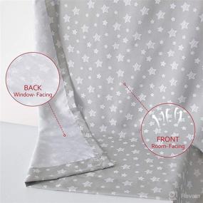 img 3 attached to Kids Nursery Curtains for Bedroom, Thermal Insulated Noise Reducing Window Curtain, Star Print Room Curtains for Living Room - 42 x 63 Inch, Set of 2 Panels, Light Grey