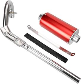 img 2 attached to 🏍️ High Performance Big Bore Muffler Exhaust Silencer for Honda XR50 CRF50 Chinese 70cc 110cc 125cc SDG SSR Taotao Atomik Thumpstar Roketa Coolster Apollo Dirt Pit Bike (Red)