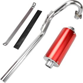 img 3 attached to 🏍️ High Performance Big Bore Muffler Exhaust Silencer for Honda XR50 CRF50 Chinese 70cc 110cc 125cc SDG SSR Taotao Atomik Thumpstar Roketa Coolster Apollo Dirt Pit Bike (Red)