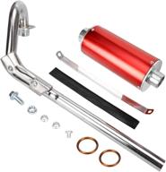 🏍️ high performance big bore muffler exhaust silencer for honda xr50 crf50 chinese 70cc 110cc 125cc sdg ssr taotao atomik thumpstar roketa coolster apollo dirt pit bike (red) логотип