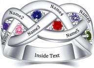 personalized heart birthstone rings for moms - tinyname customized promise rings in 925 sterling silver for women logo