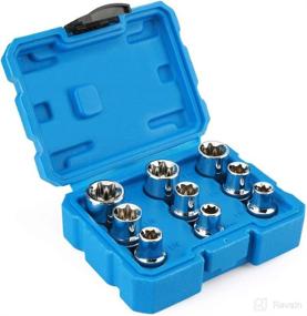 img 3 attached to 🔧 Renekton E-Torx Socket Set, E10 to E24, Cr-V Steel, 1/2-Inch Drive, 9-Piece Set with External Star Female E-Torx