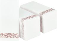 🌹 200-pack soft linen-like disposable hand towels: elegant decorative bathroom napkins for parties, dinners, and weddings in rose gold logo