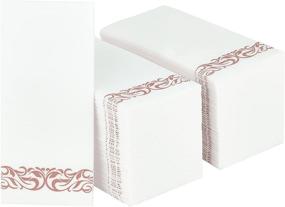 img 4 attached to 🌹 200-Pack Soft Linen-Like Disposable Hand Towels: Elegant Decorative Bathroom Napkins for Parties, Dinners, and Weddings in Rose Gold