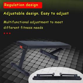 img 3 attached to TOUNTLETS Foldable Flat Gym Utility Bench Travel Weights Bench, Exercise Portable Workout Flat Training Bench Heavy Duty For Indoor Dumbbell Fitness,Folding Dumbbell Bench For Home