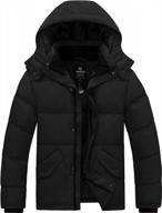 wantdo men's hooded winter coat puffer jacket thicken bubble coat winter parka logo