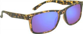 img 4 attached to Sporty Sunglass Readers: Horn Rim Frame With Non-Bifocal Blue Mirrored Lenses For Men And Women