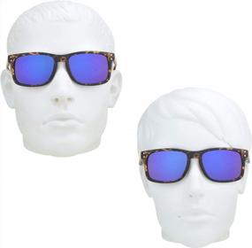 img 2 attached to Sporty Sunglass Readers: Horn Rim Frame With Non-Bifocal Blue Mirrored Lenses For Men And Women