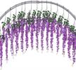 artificial silk wisteria vine ratta silk hanging flower wedding decor (purple) - 6-pack by luyue, 3.18 feet long logo
