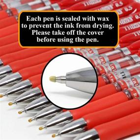 img 2 attached to [24 Pens - Red Ink] Think2 Retractable Gel Pens. (24 Red) Fine Point (0.5Mm) Rollerball Pens With Comfort Grip. PLEASE REMOVE THE WAX TIP ON THE POINT OF THE PEN BEFORE USING THE PEN