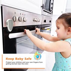 img 3 attached to 🔒 GCRQ 2 Pack Oven Door Lock Child Safety – Secure and Easy-to-Use Baby Proofing Solution with Heat-Resistant Material, 3M Adhesive, No Screws or Drill Needed (2pcs, White)