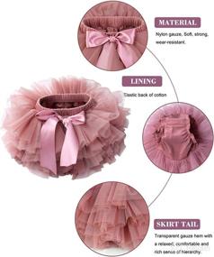 img 1 attached to 👶 Soft Tulle Tutu Skirt Set for Baby Girls: Diaper Cover, Bloomers, and Headband, 6M-3T