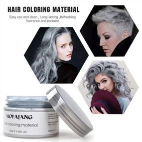 img 2 attached to VOLLUCK Hair Color Wax Pomades 4.23Oz Natural Hair Coloring Wax Materials Disposable Hair Styling Clays Ash For Cosplay, Party, Show,Halloween (6 Colors)