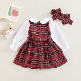 img 2 attached to Toddler Baby Girl Plaid Dress Cute Christmas Party Dress For Girls