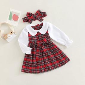 img 3 attached to Toddler Baby Girl Plaid Dress Cute Christmas Party Dress For Girls