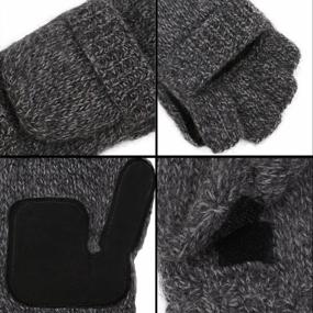 img 1 attached to ViGrace Winter Knitted Convertible Fingerless Gloves Wool Mittens Warm Mitten Glove For Women And Men