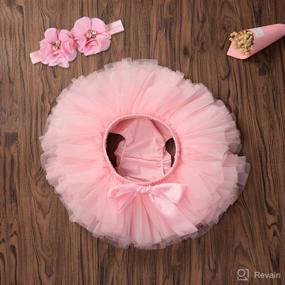 img 2 attached to 😍 Adorable Baby Girls Tutu Skirt Headband Set - Ruffle Tulle Diaper Covers for 6-24 Month Olds!