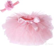 😍 adorable baby girls tutu skirt headband set - ruffle tulle diaper covers for 6-24 month olds! logo