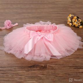 img 3 attached to 😍 Adorable Baby Girls Tutu Skirt Headband Set - Ruffle Tulle Diaper Covers for 6-24 Month Olds!